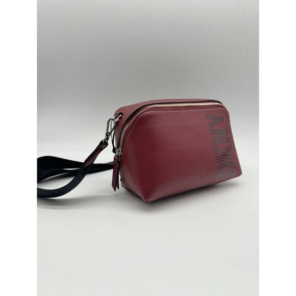 DKNY Tilly Faux Leather Small Crossbody Camera Bag - Scarlet/ Burgundy - Picture 3 of 9